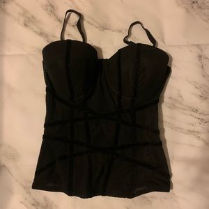 Black w wire corset top